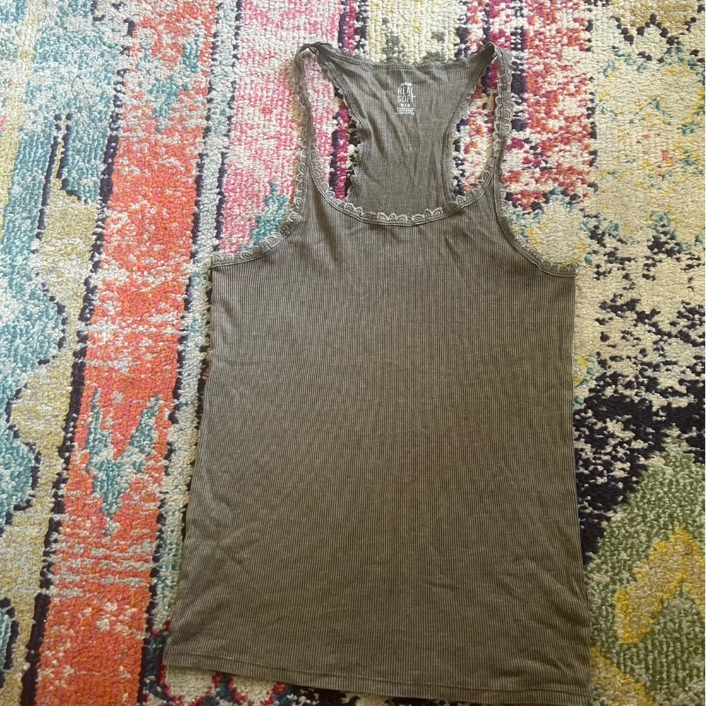 Aerie olive green tank top size M